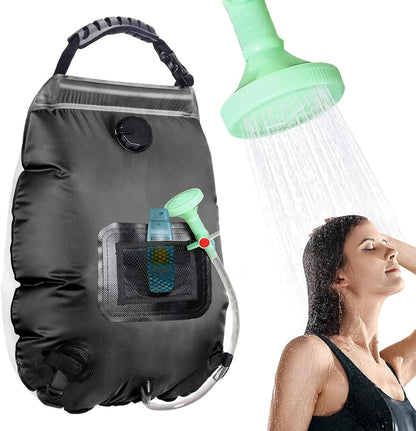 Solar Shower Bag | 5 Gal/20L Solar Heating Camping Shower Bag | Removable Hose | On-Off Switchable Shower Head | Ducha Portatil | Traveling Shower | Portable Shower for Beach Swimming, Hiking